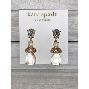 Kate Spade Crystal Teardrop Dangle Earrings NWT